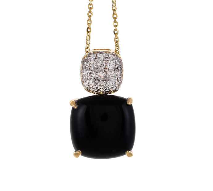 Shop black onyx and pave-set diamond pendant at Dira London.com