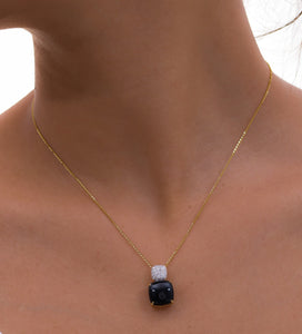 Shop black onyx and pave-set diamond pendant at Dira London.com