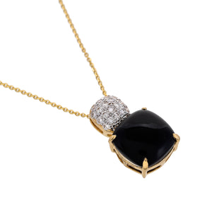 Shop black onyx and pave-set diamond pendant at Dira London.com