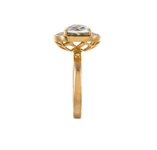 Load image into Gallery viewer, Green amethyst, diamond and gold ring
