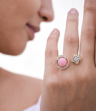 Load image into Gallery viewer, Pink opal and diamond ring
