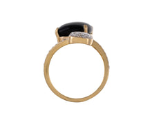 Load image into Gallery viewer, Shop black onyx and pave-set diamond open ring at Dira London.com
