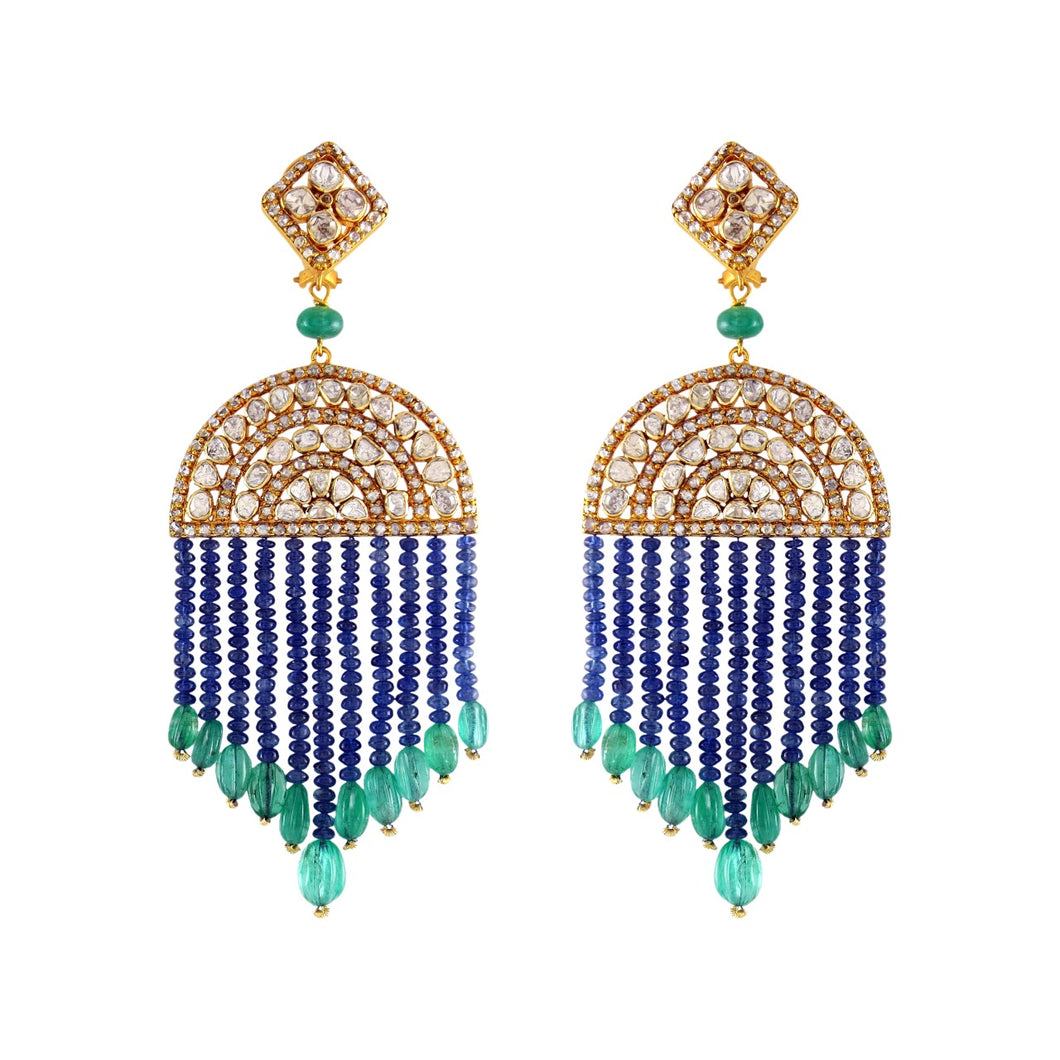 Luxe chandelier polki earrings