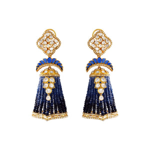 Luxe polki and sapphire chandelier earrings