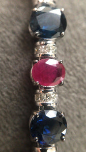 Sapphire, ruby and diamond bracelet