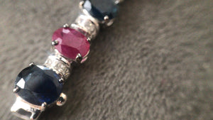 Sapphire, ruby and diamond bracelet