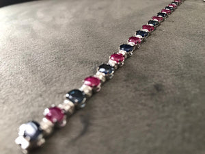 Sapphire, ruby and diamond bracelet