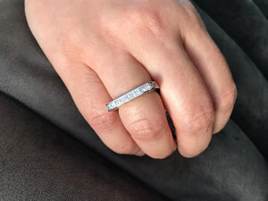 Princess-cut diamond row ring