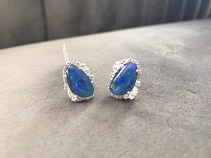 Australian Opal and diamond earring