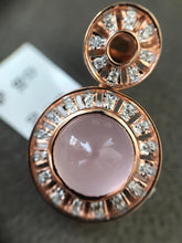 Load image into Gallery viewer, Rose quartz and diamond earrings in rose gold
