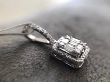 Load image into Gallery viewer, Square diamond pendant with jacket and loop
