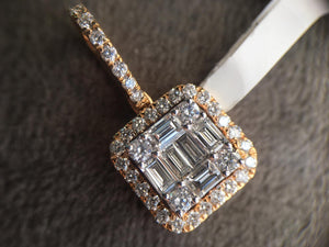Square diamond pendant with jacket and loop