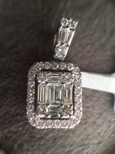 Load image into Gallery viewer, Rectangular diamond pendant with jacket (just under 1 ct)
