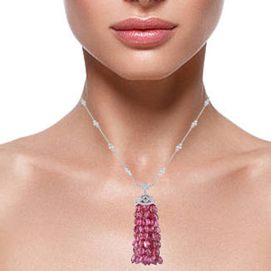 Luxe tourmaline tassel necklace