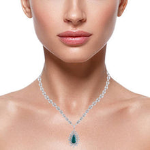 Load image into Gallery viewer, Luxe solitaire-emerald and diamond necklace
