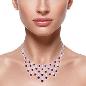 Luxe ruby and diamond necklace