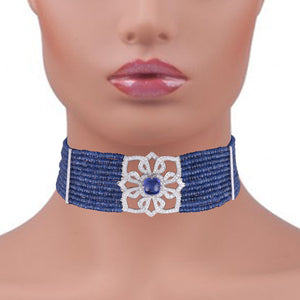 Luxe sapphire and diamond choker